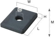 等方性フェライト磁石　角型（穴付き）